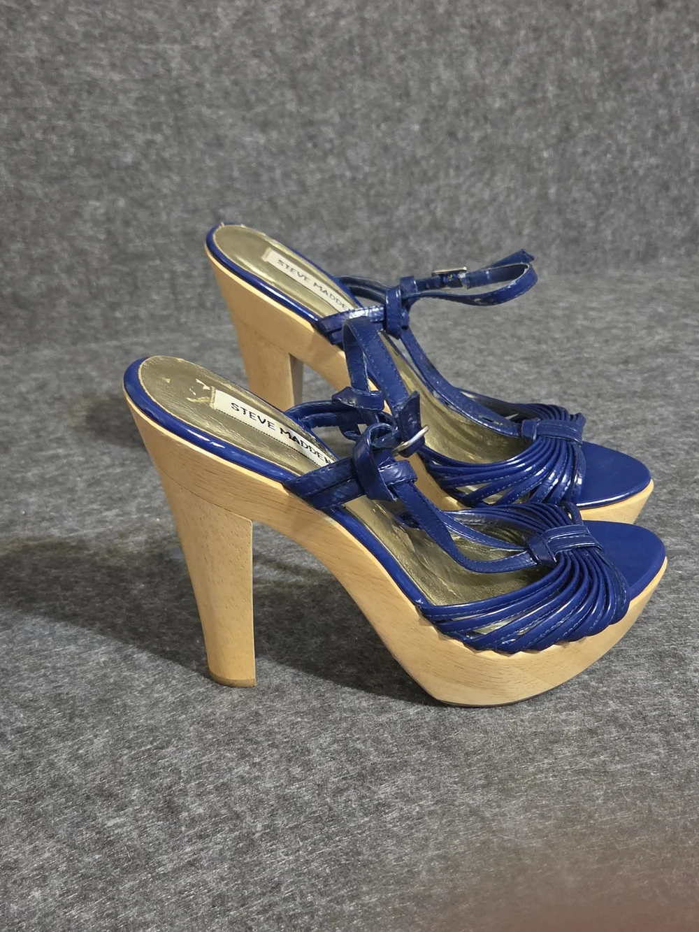 Steve Madden Royal Blue Sling Back Platform Heels